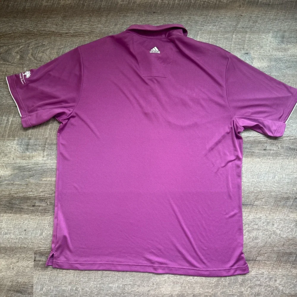 Adidas Golf Mens ClimaCool Purple Polo Shirt XL Meadowbrook Farms Pocket RN88387